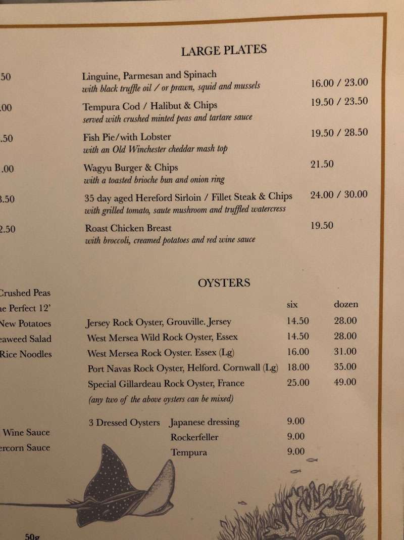 The large plates menu