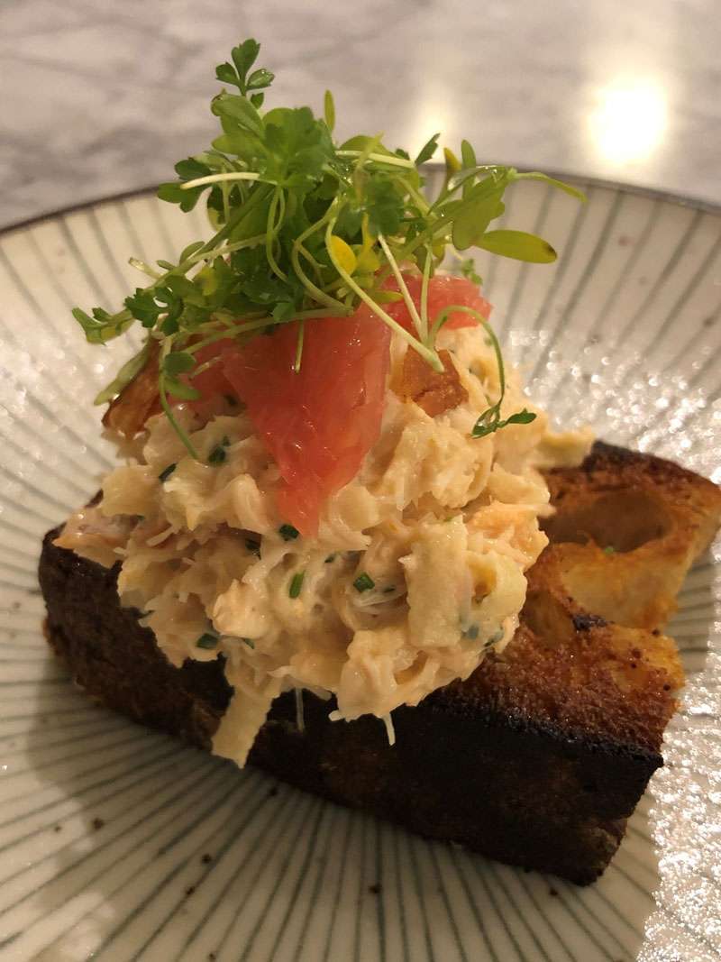 White crab on toast