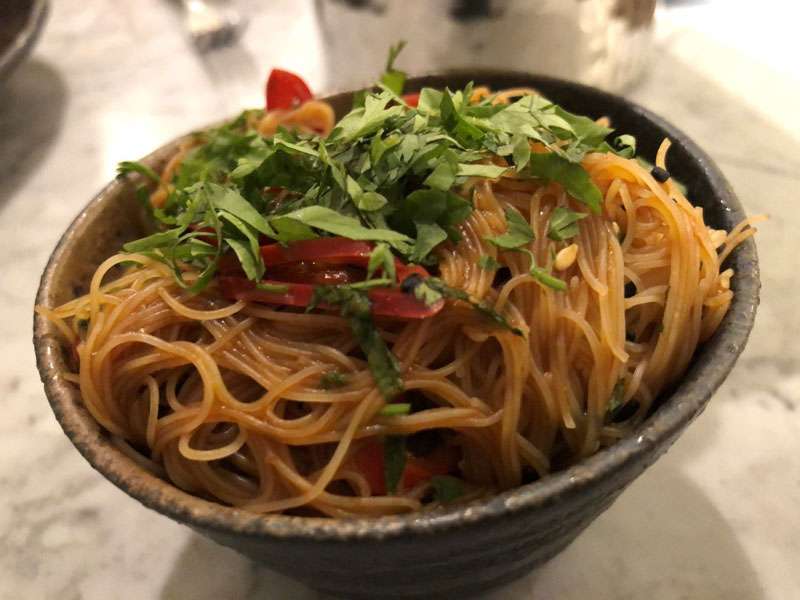 Spicy rice noodles, with red chilli