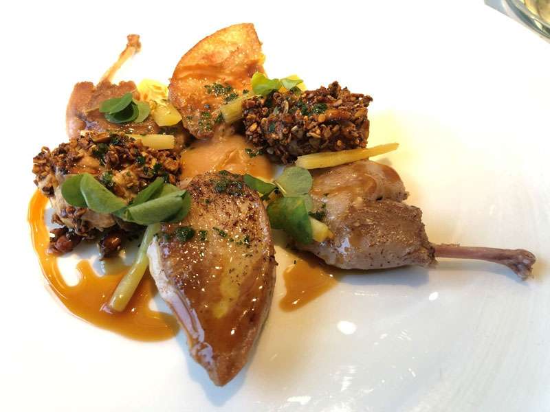 Roasted Norfolk quail starter Roasted Norfolk quail starter