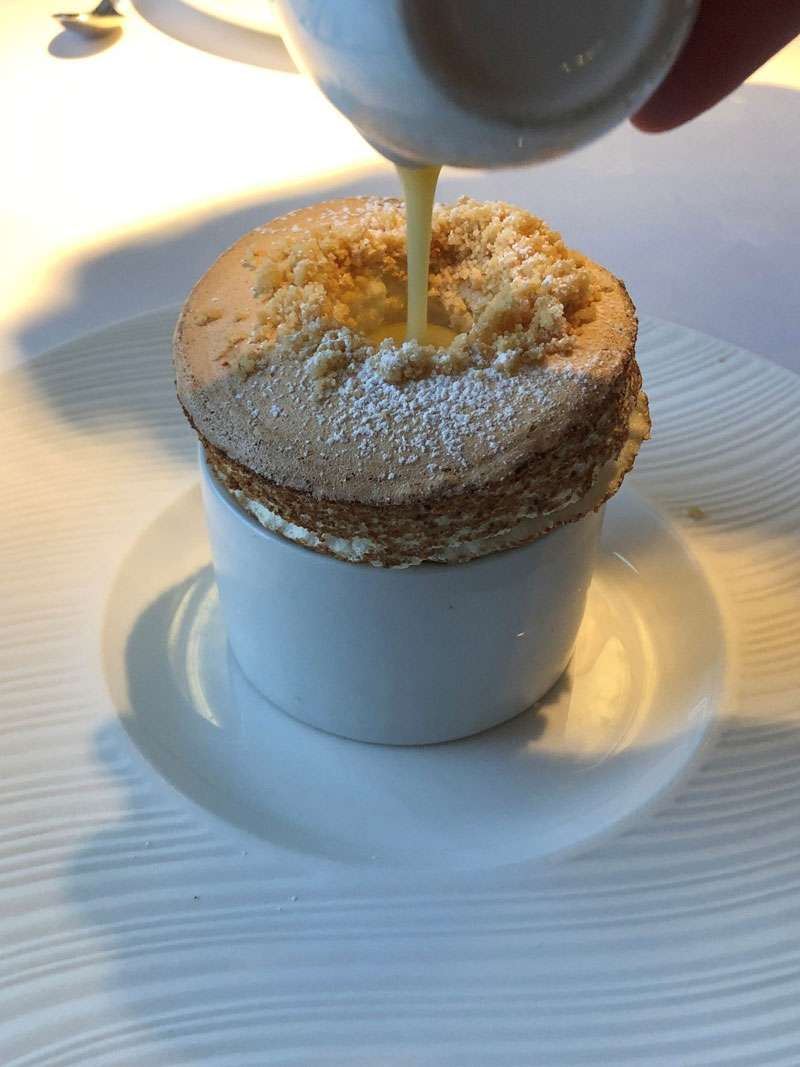 The gooseberry crumble souffle dessert The gooseberry crumble souffle dessert