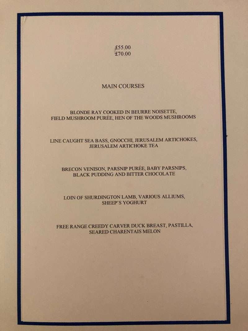 The main courses