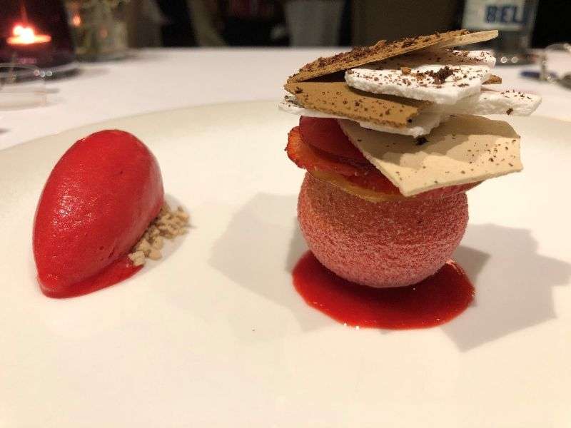 English strawberries, strawberry sorbet