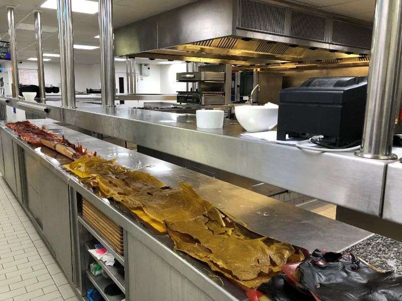 Getting the canapes ready for the lunch service