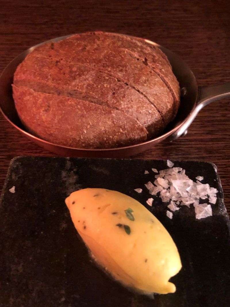 Caramelised red onion bread and homemade sage butter