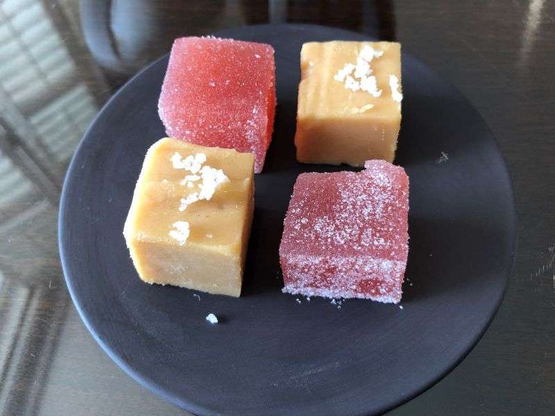Excellent jelly and fudge to accompany the coffee The Gastronome Restaurant Reviews - The Atlantic Hotel, Jersey