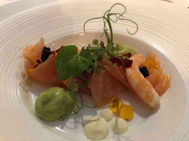 The starter of oak smoked salmon The starter of oak smoked salmon