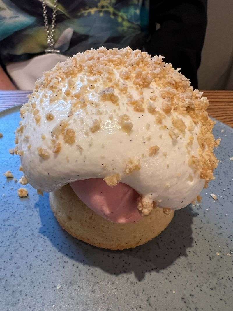 Dessert of rhubarb