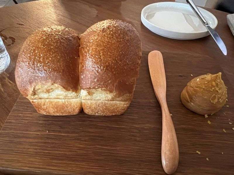 Warm Parker house rolls with marmite butter