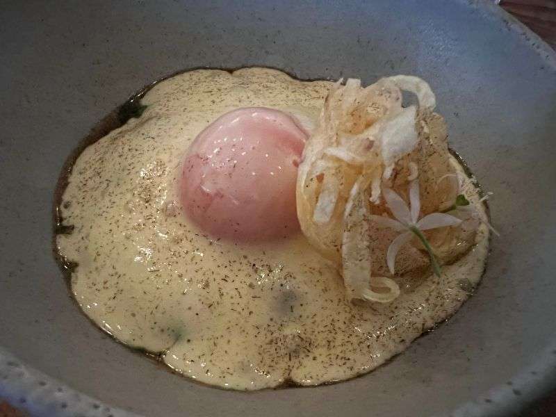 Coddled Burford brown egg