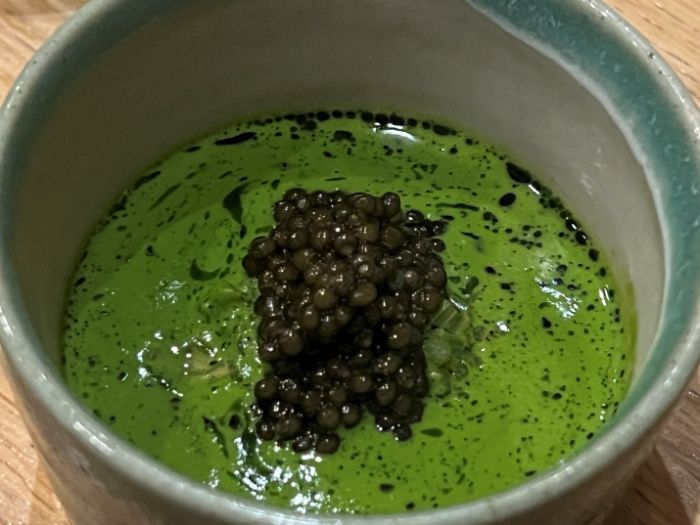 Savoury custard, and Whitby brown crab Savoury custard, and Whitby brown crab