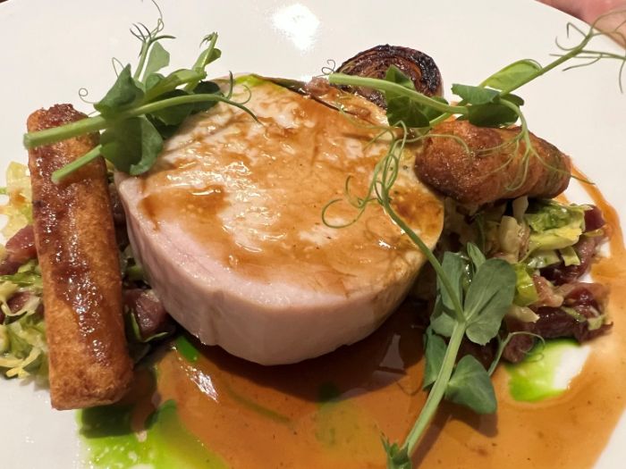 Grey’s restaurant main course of Wiltshire gold turkey