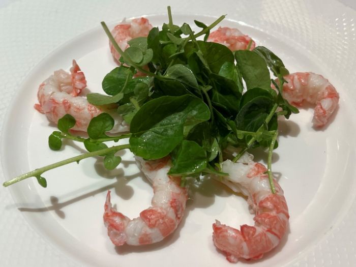 Starter of Dublin Bay prawns Starter of Dublin Bay prawns