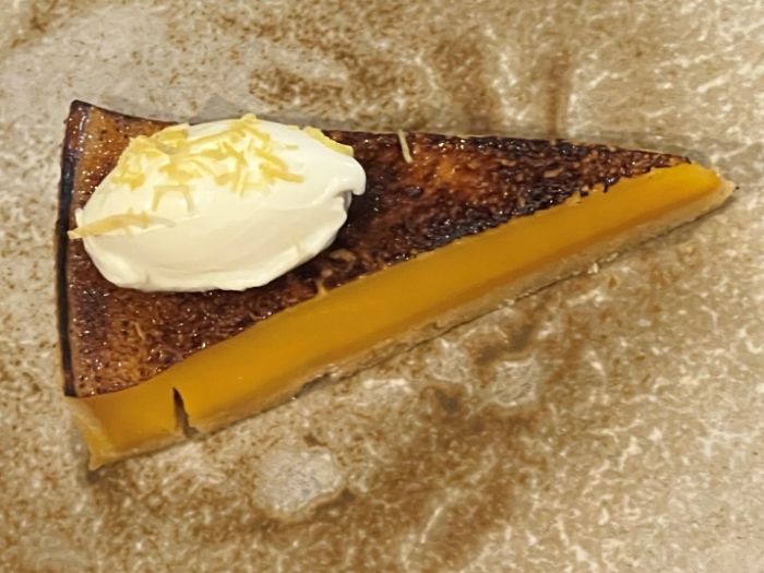 Lemon tart with candied lemon and crème fraiche Lemon tart with candied lemon and crème fraiche