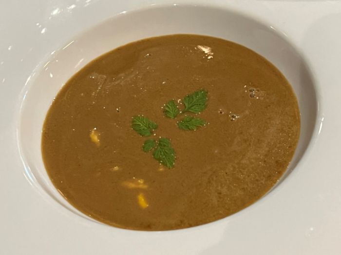 Shellfish bisque with a saffron rouille Shellfish bisque with a saffron rouille