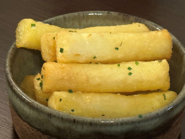 Side dish of beef fat chips Side dish of beef fat chips