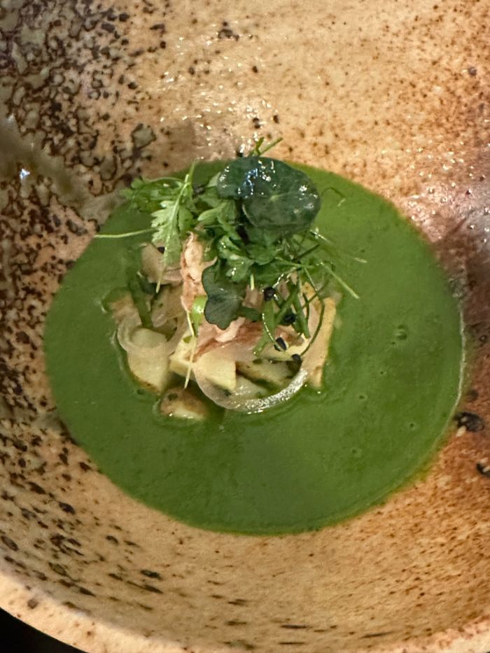 Starter of wild garlic velouté Starter of wild garlic velouté