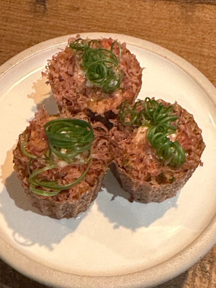 Croustade of Hereford rump cap beef tartare