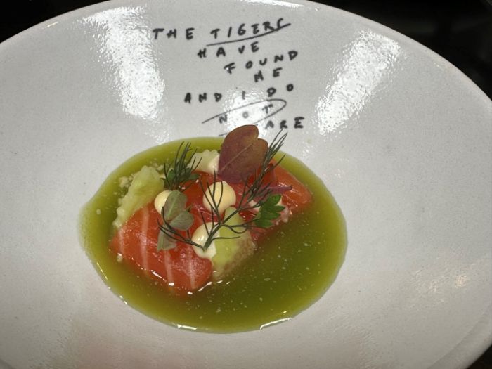 Trout, yuzu and cucumber Trout, yuzu and cucumber