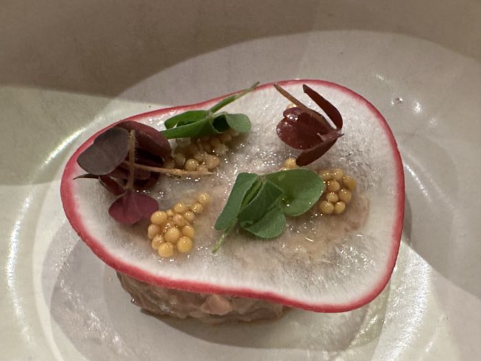 Beef tartar, radish and herbs