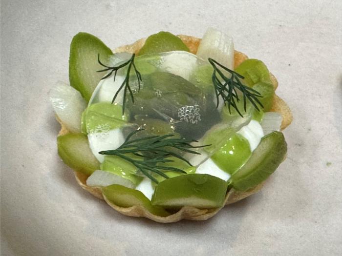 Canape of asparagus tartlet Canape of asparagus tartlet