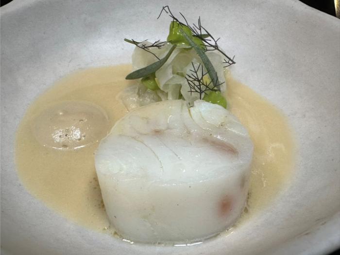 Skrei cod with champagne, yuzu and fennel Skrei cod with champagne, yuzu and fennel