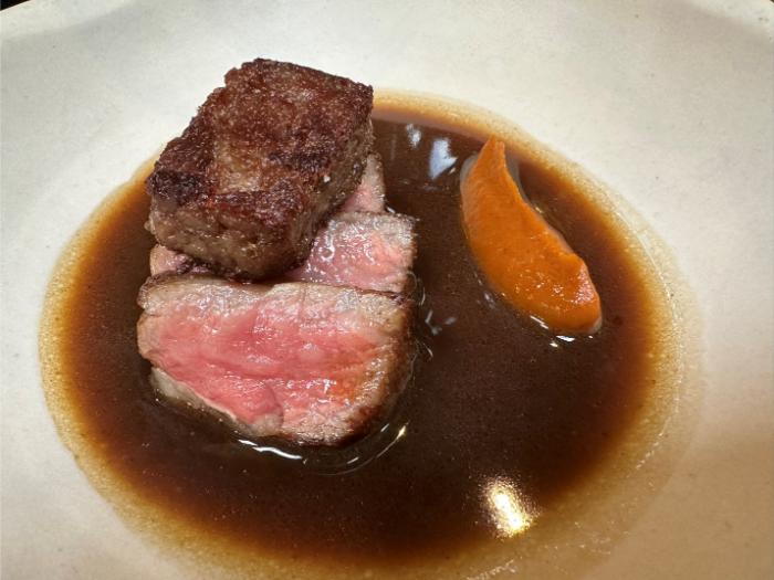 Optional course of barbecued A5 Wagyu ribeye Optional course of barbecued A5 Wagyu ribeye