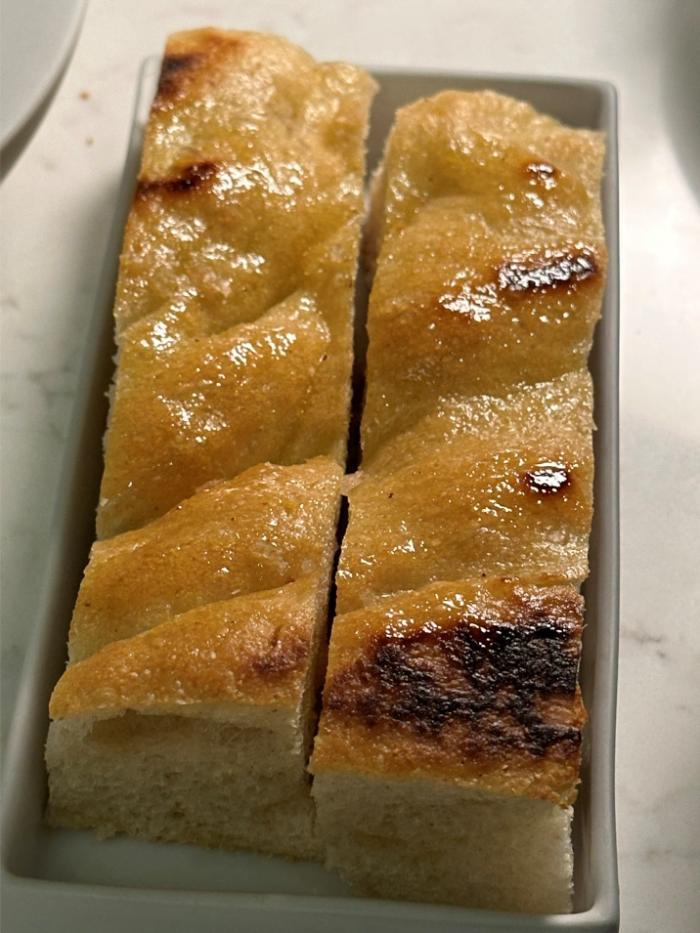 Focaccia bread served with the lamb Focaccia bread served with the lamb