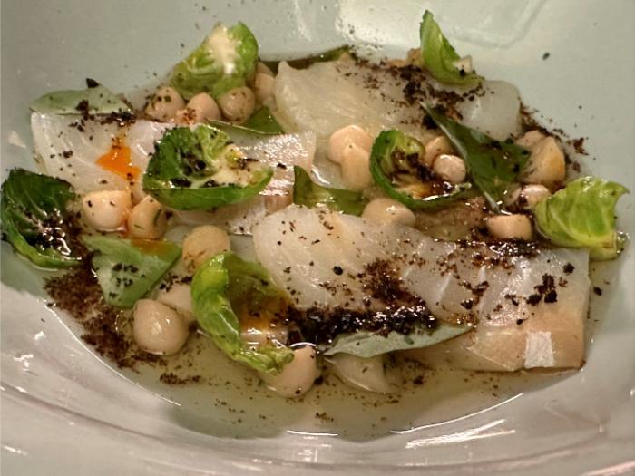 Baccala in Savoy cabbage dashi Baccala in Savoy cabbage dashi