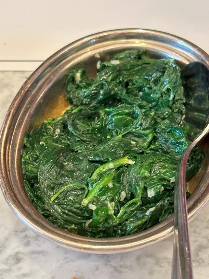 Side dish of creamed spinach Side dish of creamed spinach