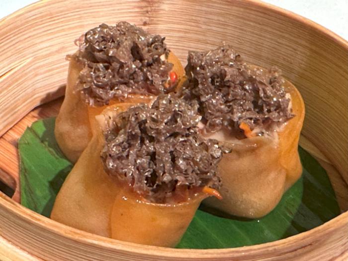 Seasonal black truffle, crispy bean curd cheung fun Seasonal black truffle, crispy bean curd cheung fun