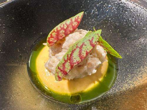 Cox crab, apple, sorrel