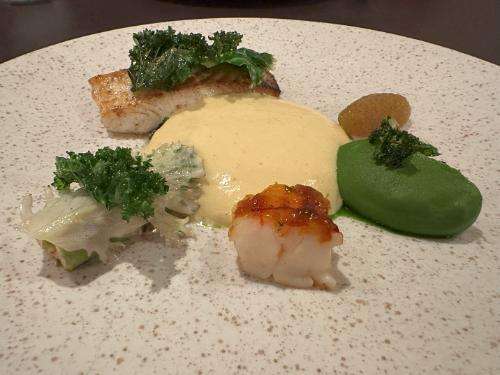 Main course halibut with native lobster