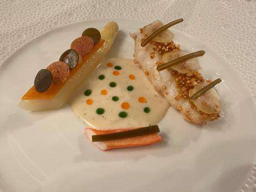 Scottish langoustine with white asparagus Scottish langoustine with white asparagus