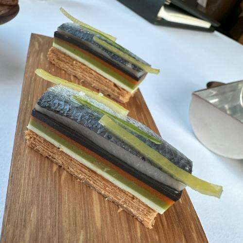 Canapé - cured sardine Canapé - cured sardine