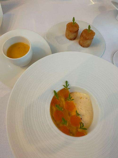 Cornish Crab with mandarin and marigold Cornish Crab with mandarin and marigold