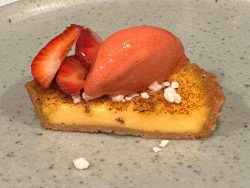 English custard tart with Sharrington strawberries