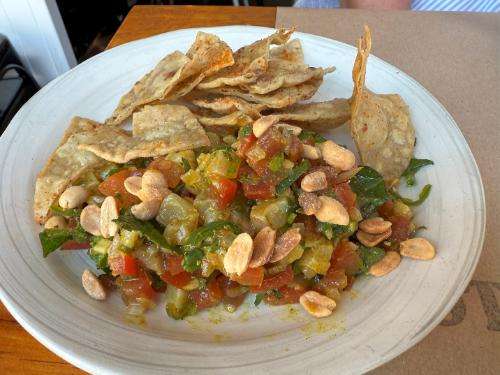 Gurnard ceviche, Ras el Hanout, hazelnuts