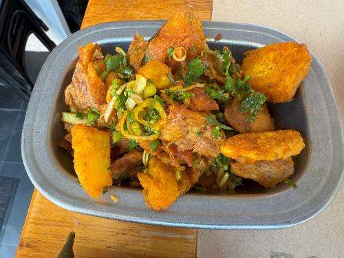 Crushed, spiced potato
