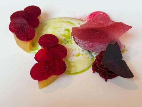 Beetroot with wasabi, buttermilk, dill and iced beetroot Beetroot with wasabi, buttermilk, dill and iced beetroot