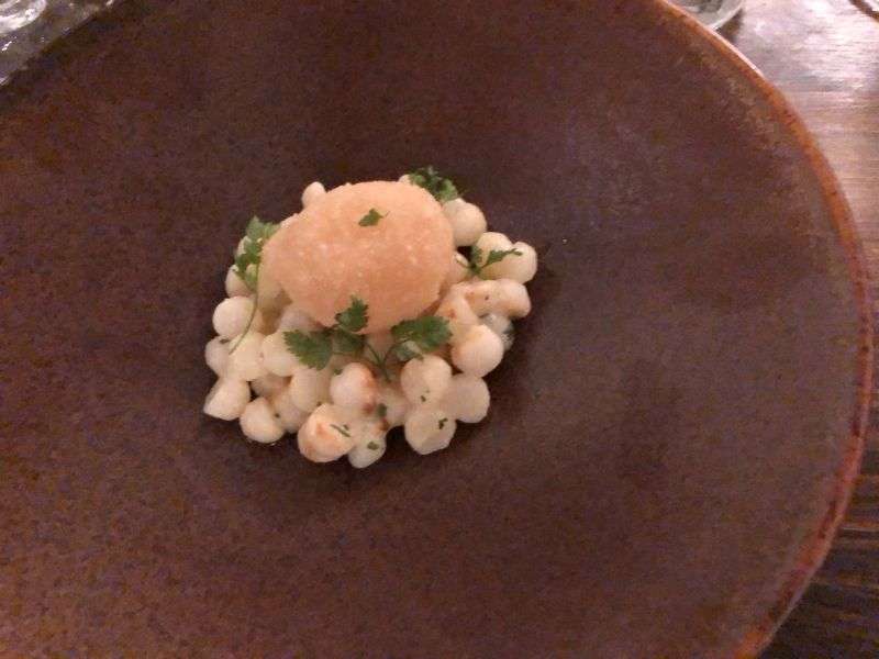 Starter of celeriac, crispy yolk and truffle Starter of celeriac, crispy yolk and truffle