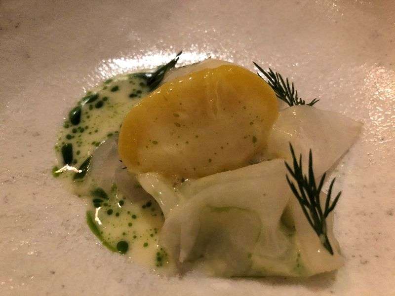 Golden beetroot dumpling
