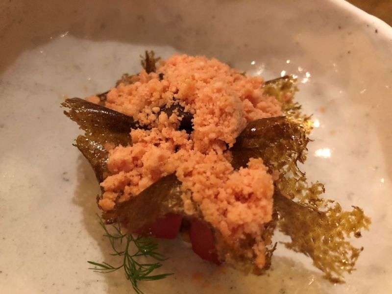 Yorkshire rhubarb with almond ice cream