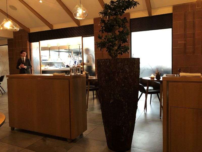 The kitchen is open to the restaurant area