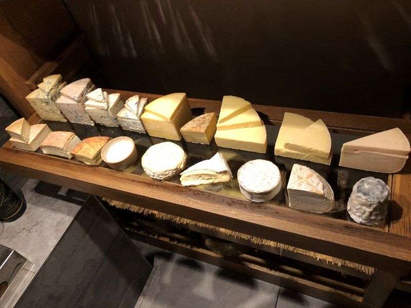 There is a superb selection of cheeses