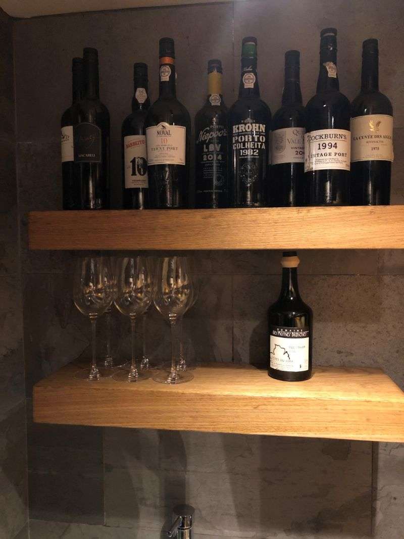 A selection of port is stored in the cheese room