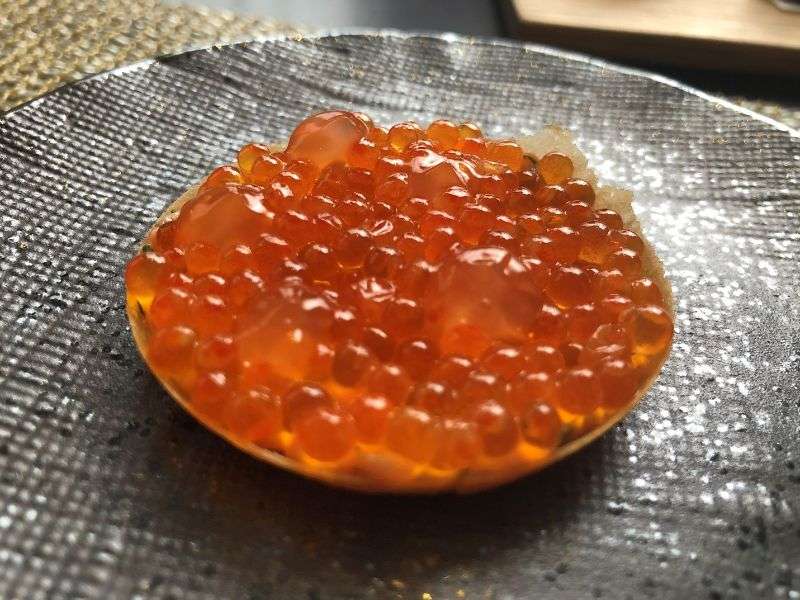 Amuse-bouche of smoked trout Amuse-bouche of smoked trout