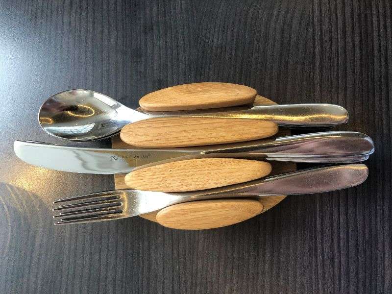 The battery of cutlery is a nice touch The battery of cutlery is a nice touch
