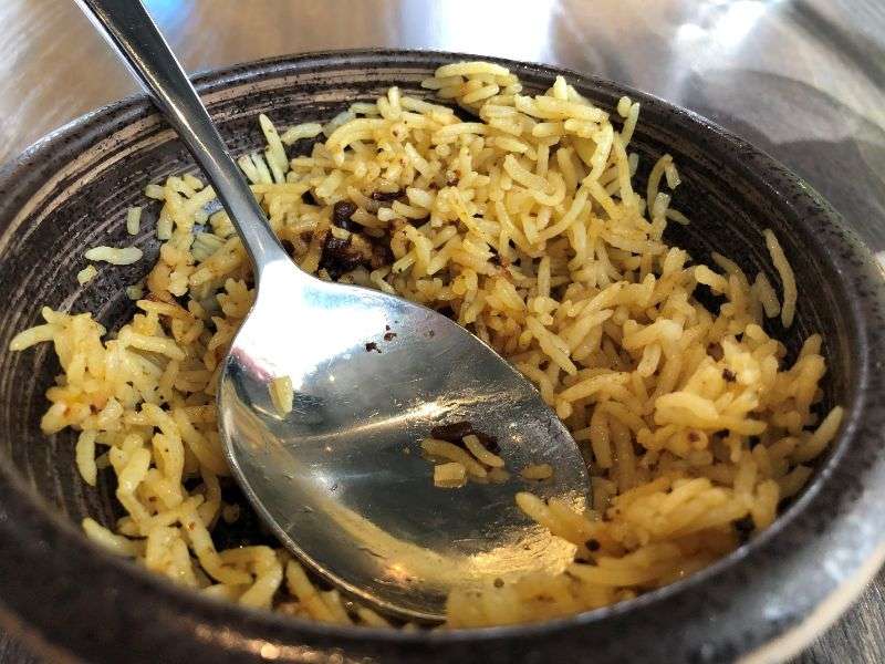 Tamarind rice served with the pork