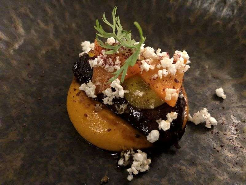 Smoked pig cheek, carrot and sumac